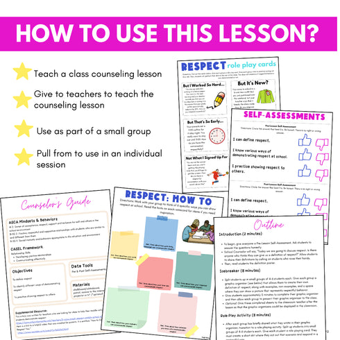 Respect Activities for Middle School - Respect SEL and School Counseling Lesson